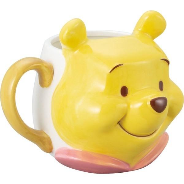 日本 迪士尼 維尼 立體 大臉馬克杯 350cc|陶瓷馬克杯 咖啡杯 - 富士通販