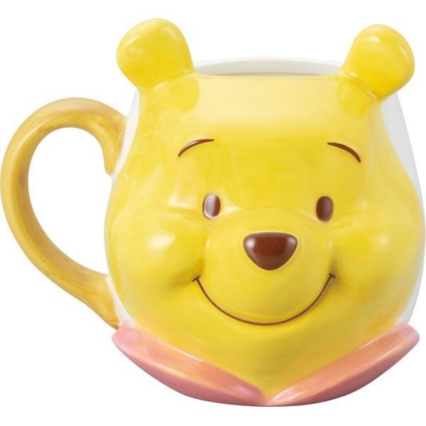 日本 迪士尼 維尼 立體 大臉馬克杯 350cc|陶瓷馬克杯 咖啡杯 - 富士通販