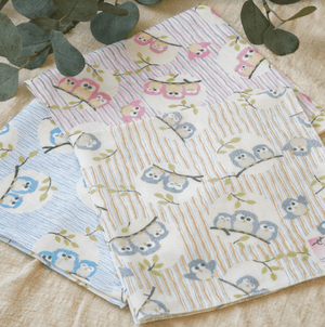 日本製 貓頭鷹紗布手帕 100%純棉 43x43cm - 富士通販