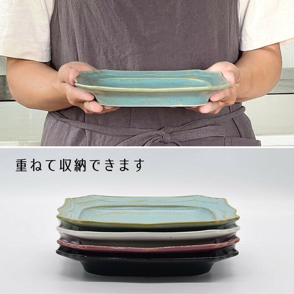日本製 美濃燒 哥布蘭方盤 | 復古方盤 飾品盤 蛋糕盤 擺盤器皿
