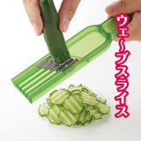 日本製 AKEBONO 曙產業 小黃瓜切片器 | 不鏽鋼刨絲刀 三種切法 波浪切片