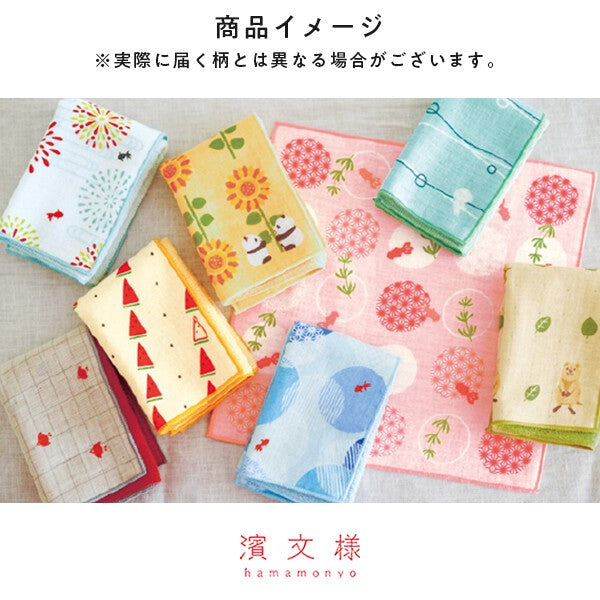 日本製 濱文樣 棉紗手帕巾 25cm 20cm 日本毛巾 吸水毛巾 日本手帕 手帕巾 幼兒園手帕 小毛巾