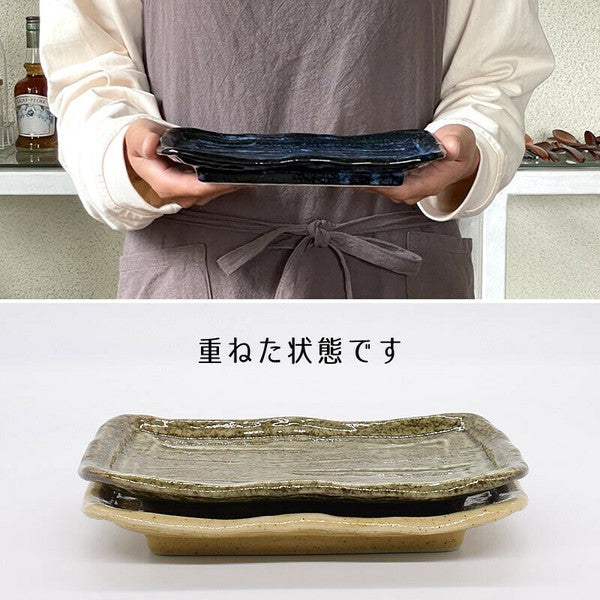 日本製 美濃燒 經典四色角皿 | 方盤 魚盤 燒物 烤物 居酒屋 串炸盤 小菜 前菜盤