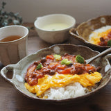 日本製 美濃燒 越前水玉雙耳鉢 | 深棕/淺棕 多用途陶瓷碗 咖哩盤 麵碗 飯碗 日式餐盤 炒飯盤子