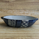 日本製 美濃燒 藍祥瑞陶瓷雙耳烤盤 | 烤盤 焗烤盤 甜點烤盤 陶瓷烤盤 日本製盤子 橢圓盤 深盤