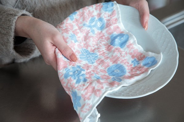 日本製 BISQUE CDF 花圖案家事布 | 擦拭布 棉紗蚊帳 抹布 餐具布 擦手巾
