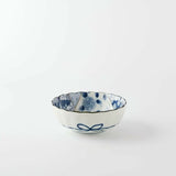 日本製 美濃燒 藍友禪菊形小鉢10.5cm | 沙拉碗 小菜碗 日式風格 職人手作
