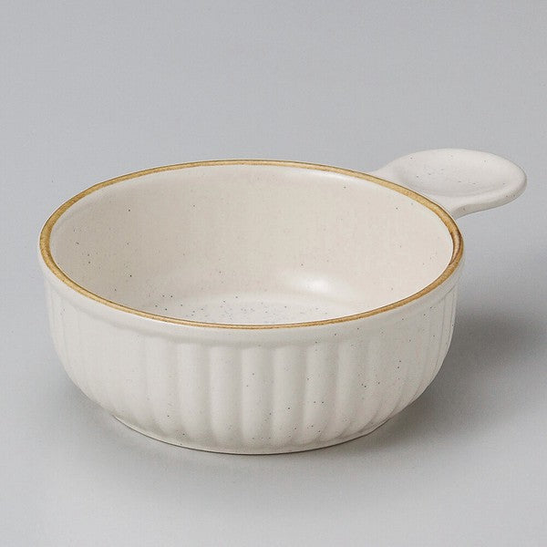 日本製 萬古燒 陶瓷單手焗烤盤 | 陶瓷烤盤 圓形烤盤 焗烤料理 焗烤碗 甜點碗 焗烤麵 烤盤 烘焙