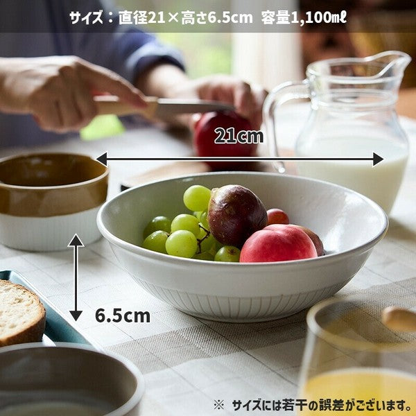 日本 TAMAKI 雙色線條大容量碗 1100ml |  耐熱 可疊放 拉麵碗 大碗公