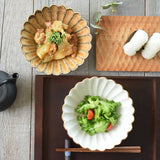 日本製 美濃燒 五色菊形中鉢 | 花型盤 輪花盤 深碗 深盤 義大利麵 咖哩碗 和風居家 立體菊型