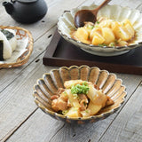 日本製 美濃燒 五色菊形中鉢 | 花型盤 輪花盤 深碗 深盤 義大利麵 咖哩碗 和風居家 立體菊型