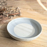 日本製 美濃燒 粉引紺十草 陶瓷碗盤 | 線條餐盤 日本餐盤 圓盤 飯碗 小碗 陶瓷盤 盤子 日本碗