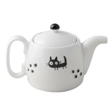 日本 黑貓手沖茶壺 急須茶壺 350ml | 濾茶壺 含不銹鋼瀘網 貓奴必備
