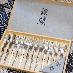 日本關川製作所 銀鱗鎚目不鏽鋼餐具 12入│ 不鏽鋼餐具 湯匙叉子 日本製造 - 富士通販