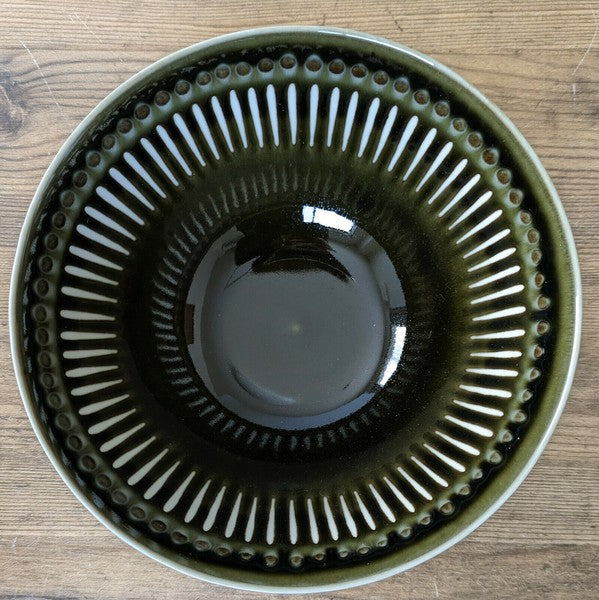 日本製 美濃燒 浮雕十草拉麵碗 | 湯碗 陶瓷拉麵碗 寬口碗 丼飯碗 泡麵碗