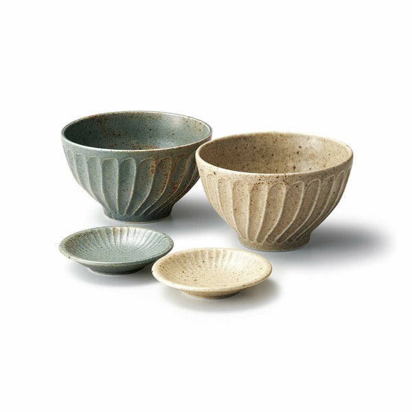 日本製 Aito 美濃燒窯變飯碗/小碟 四入禮盒組 | 夫妻碗 對碗 醬料碟 小碟子 新婚賀禮 送禮