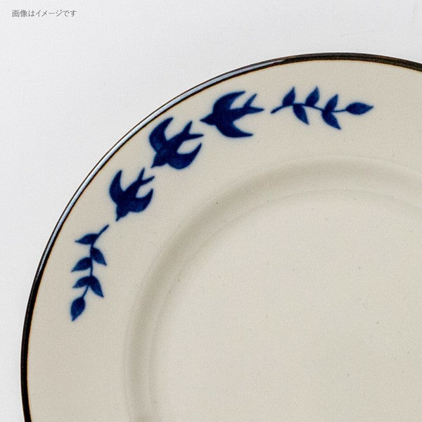 日本製 美濃燒 tsubame 藍色燕子陶瓷碗盤 | 陶瓷盤 圓盤 麥片碗 湯碗