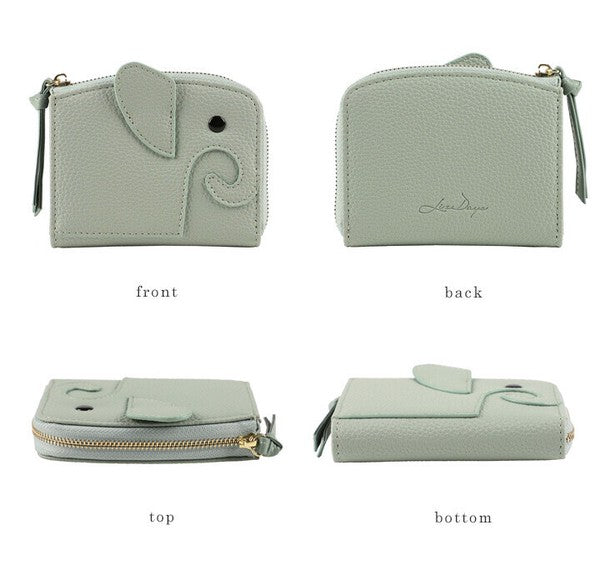 日本 LIZDAYS 大象L型拉鍊短夾 九色可選｜女生短夾 錢包短夾 可愛短夾 卡夾錢包 大象