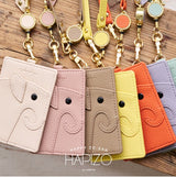 日本LIZDAYS 大象造型 伸縮票卡夾 | 悠遊卡套 識別證 票卡夾 證件套伸縮 證件套掛繩