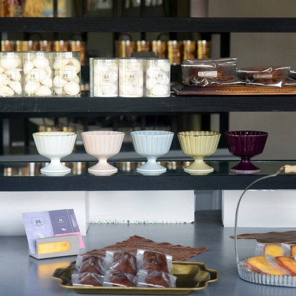 日本製 波佐見燒 和山窯 花邊甜點杯 | 聖代杯 冰淇淋杯 優格杯 布丁杯 陶瓷高腳杯 沙拉小菜碗