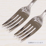 日本製 爪印圖案湯匙/叉子2入組 | 不鏽鋼餐具 蛋糕叉 水果叉 環保餐具