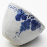 日本製 瀨戶燒 粉引藍白葡萄紋茶杯 陶瓷麵碗 | 湯碗 片口杯 茶杯 茶碗 豬口杯 藍白葡萄紋 日式餐具