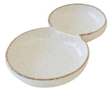 日本製 美濃燒 雪人白唐津分隔盤 | 陶瓷盤 小菜盤 日式小碟子 葫蘆 醬油碟 醬料器皿 拍照道具 沾醬