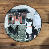 日本製 柴犬浪裏/淺草/京都碗盤 | 柴犬碗 紀念性禮物 浮世繪 碗盤