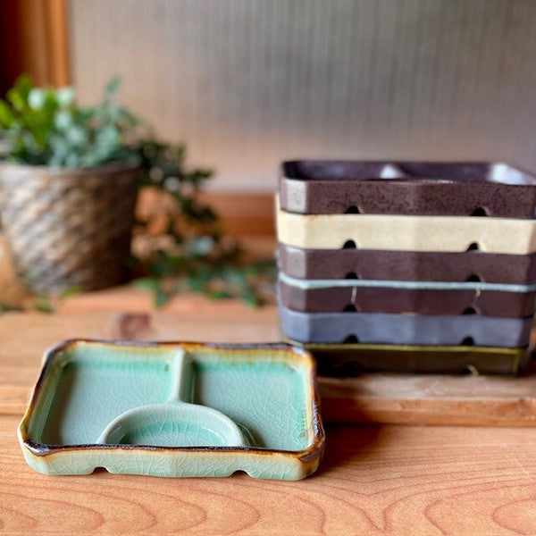 三格醬料碟 日本製 麦山窯多用陶瓷分隔盤 醬料碟 醬油碟 小菜碟 三格盤 沾醬碟 醬料盤 小碟子