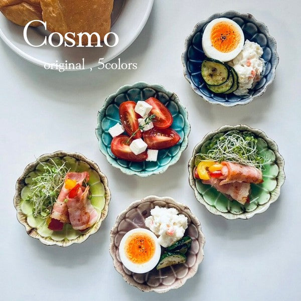 日本製 Cosmo花型陶瓷小碗 10cm 美濃燒｜小菜碟 陶瓷盤 陶瓷碗