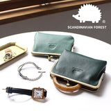 日本 SCANDINAVIAN FOREST 刺蝟 真皮 口金包 化妝包 零錢包 口金零錢包 小化妝包