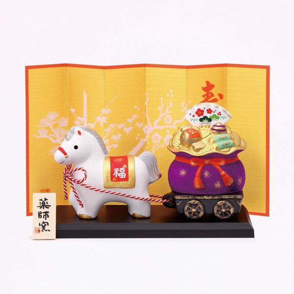 日本 藥師窯干支 馬年限定 錦齋馬擺飾 | 招財進寶 馬年吉祥物 馬年擺設 新年 2026 午 馬年