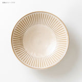 日本製 美濃燒 撥水十草 陶瓷線條8吋碗公 | 麵缽 拉麵碗 陶瓷碗 大碗公 大湯碗 沙拉碗 大份量料理