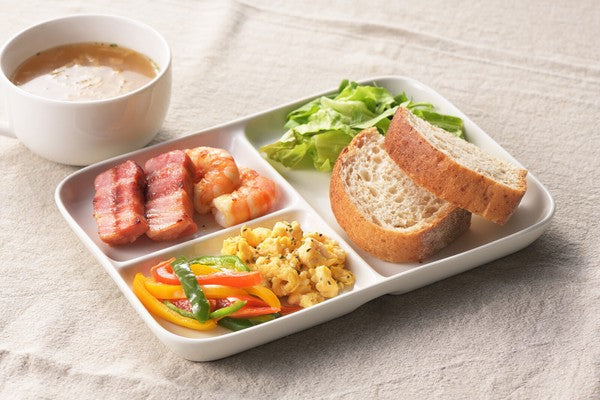 日本 吉川 鋁製木柄三格煎鍋 附透明鍋蓋 | 分隔煎鍋 不沾鍋 平底鍋 早餐鍋 快速備餐 煎蛋鍋 三合一