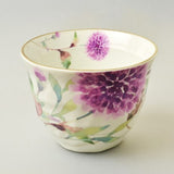 日本製 陶瓷日式高級花水彩茶杯 190cc 4入組 | 湯吞杯 茶杯 花水彩 陶瓷茶杯 日本茶杯 茶具組