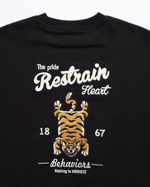 日本代購 POWER TO THE PEOPLE 老虎刺繡 大學t長袖 男女皆宜 日系大學t 男生上衣