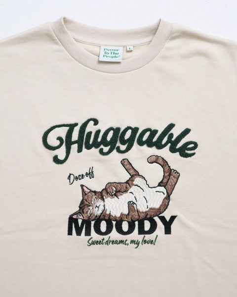 日本代購 POWER TO THE PEOPLE 貓咪刺繡 大學T 日系大學t 長袖t恤 長袖 t恤女