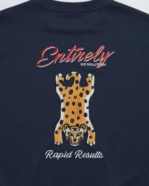 日本代購 獨特豹刺繡棉質長袖上衣 POWER TO THE PEOPLE 大學t長袖 美式大學t 大學t