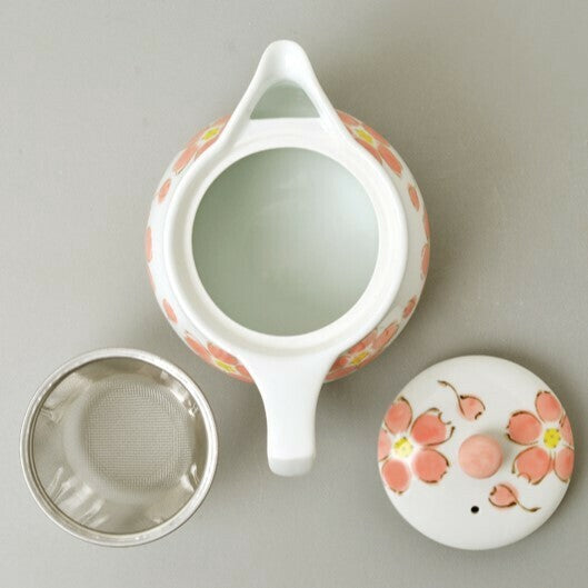 日本製 佐賀 有田燒 手繪花朵茶壺 | 泡茶壺 日本茶壺 花卉茶壺 泡茶 茶具 茶杯 櫻花茶壺 陶瓷茶壺