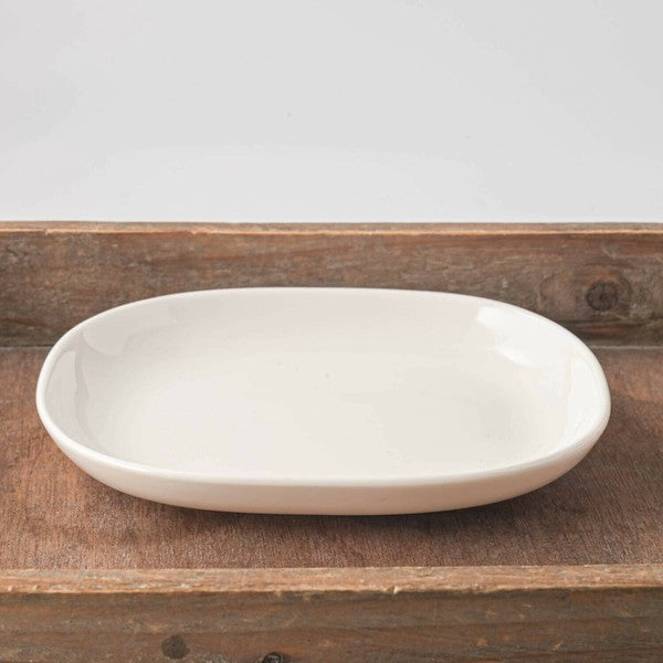 日本製 美濃燒 白色陶瓷橢圓盤 | 簡約白盤 菜盤 點心盤 水果盤 橢圓盤 小菜盤 陶瓷盤 家用餐盤