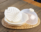 日本製 懶人料理微波蒸煮料理盒 蒸蛋 蒸蔬菜｜微波蒸籠 蒸籠 微波盒