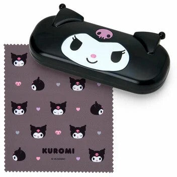 日本 Sanrio 三麗鷗 大臉造型眼鏡盒 | 大耳狗 怕洽狗 酷洛米 硬殼眼鏡盒 附眼鏡布