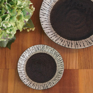 日本製 美濃燒 黑潮餐盤 16.6cm/26.8cm 兩款可選 | 日本製造黑色菜盤 盤子 - 富士通販