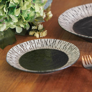 日本製 美濃燒 黑潮餐盤 16.6cm/26.8cm 兩款可選 | 日本製造黑色菜盤 盤子 - 富士通販
