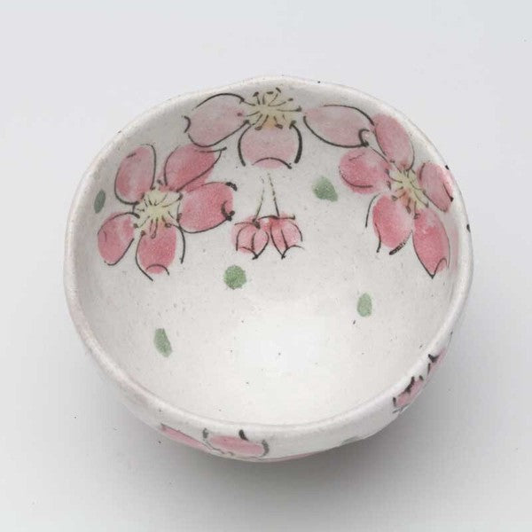 櫻花碗 日本製 春日粉引櫻花陶碗 粉 紫 11.2cm｜瀨戸燒 日式碗 古早碗 舞陶館 陶瓷碗 飯碗 碗
