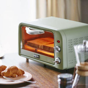 日本復古烤箱/烤麵包機綠色款大功率230℃烘烤 - 富士通販