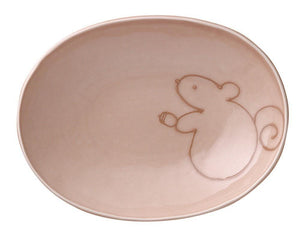 日本製 松鼠/栗子咖哩盤 24.3cm｜橢圓碗 瓷器 - 富士通販