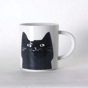 日本製 療癒系 黑色貓咪馬克杯 250ml｜咖啡杯 水杯 杯子 牛奶杯 茶杯 禮物 下午茶 餐具 - 富士通販