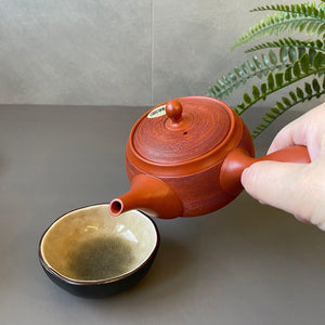 日本製 常滑燒 春秋窯 朱泥條紋 陶瓷茶壺｜310cc - 富士通販