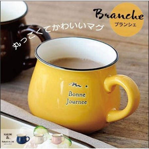 日本製 美濃燒 單色310ml馬克杯 | 咖啡杯 牛奶杯 黃色 粉色 深藍 白色 四色可選 - 富士通販